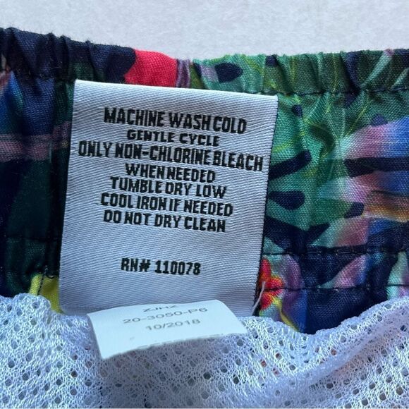 U.S. Surf Club Men's Swim Trunks Blue/Green Multi Tropical Print Size Large - Picture 7 of 7